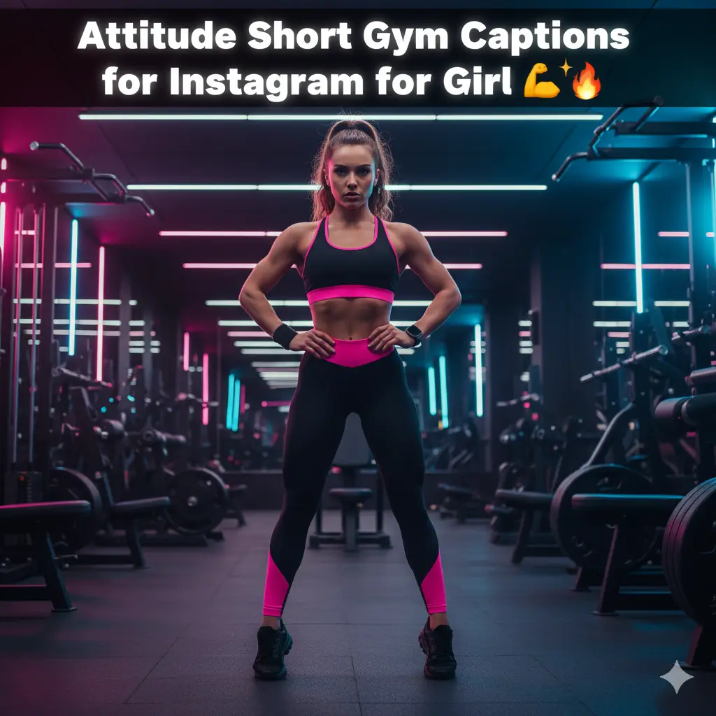 Attitude Short Gym Captions for Instagram for Girl