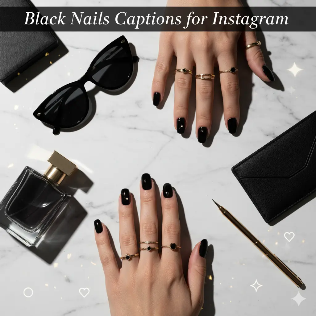 Black Nails Captions for Instagram