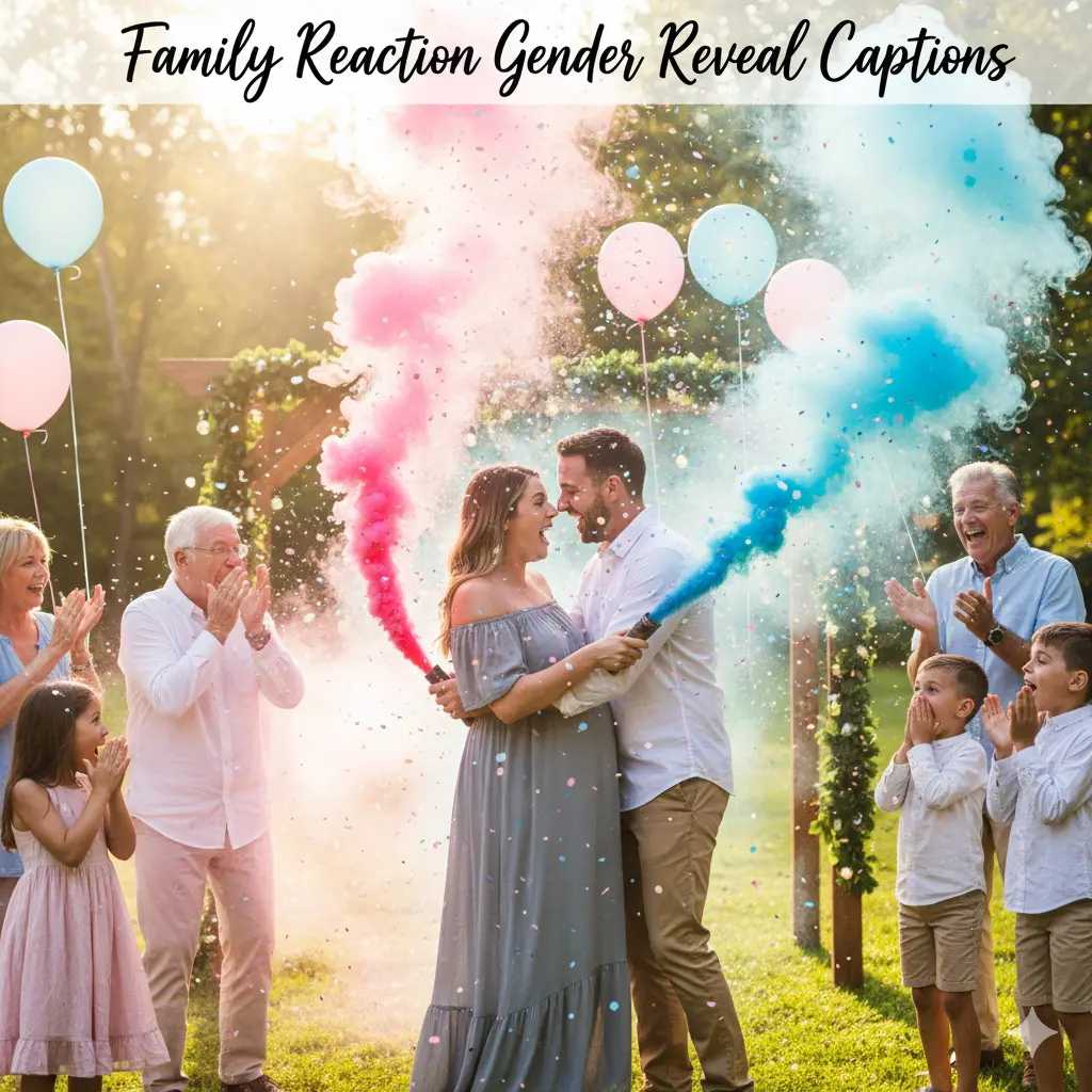  Family Reaction Gender Reveal Captions