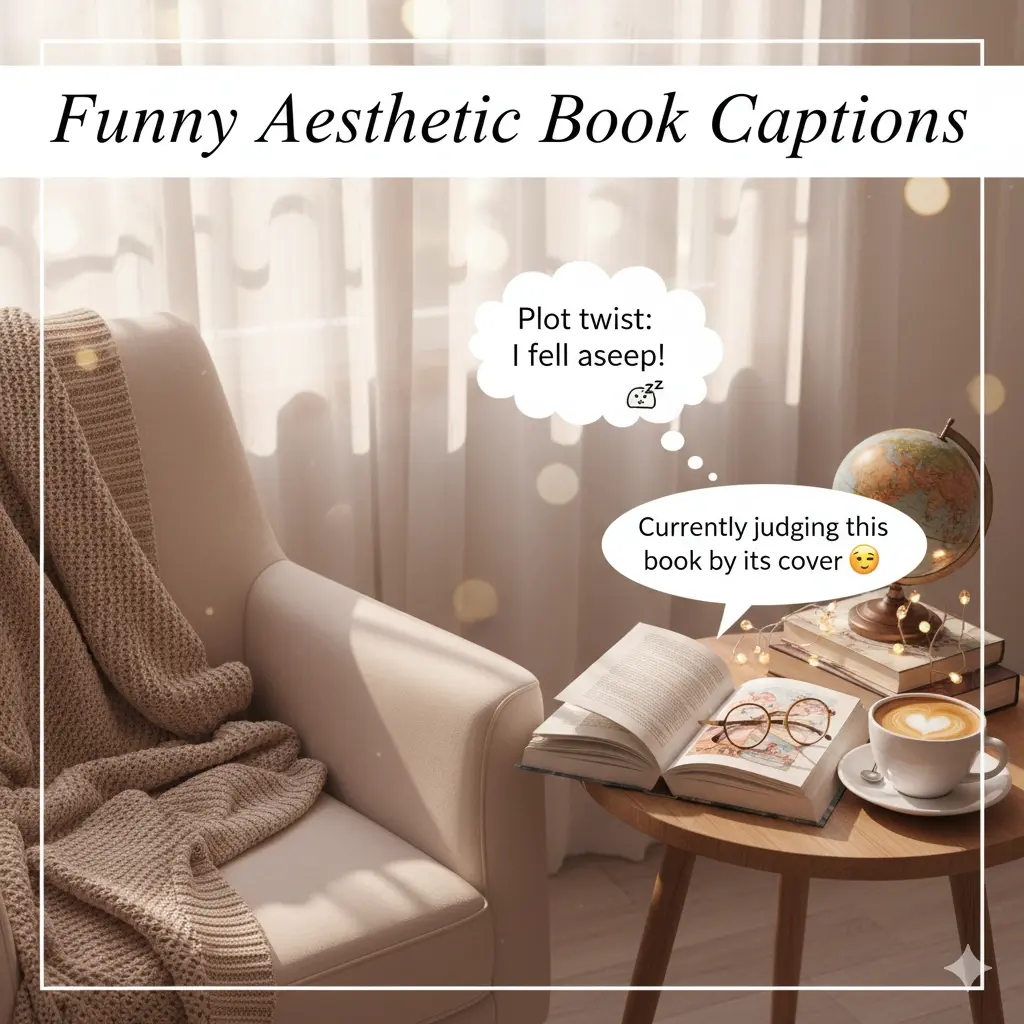 Funny Aesthetic Book Captions for Instagram