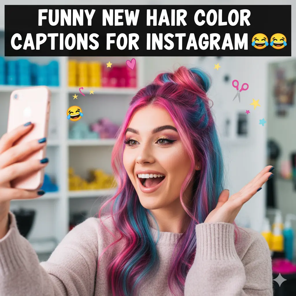 Funny New Hair Color Captions for Instagram