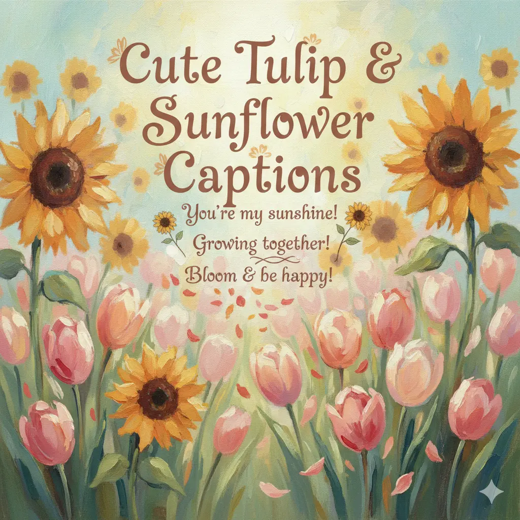 Cute Tulip & Sunflower Captions