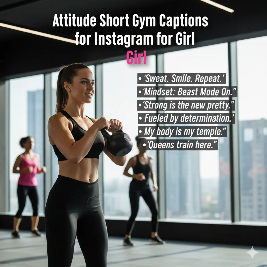 Attitude Short Gym Captions for Instagram for Girl