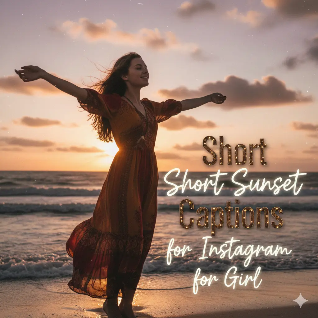 Short Sunset Captions for Instagram for Girl 