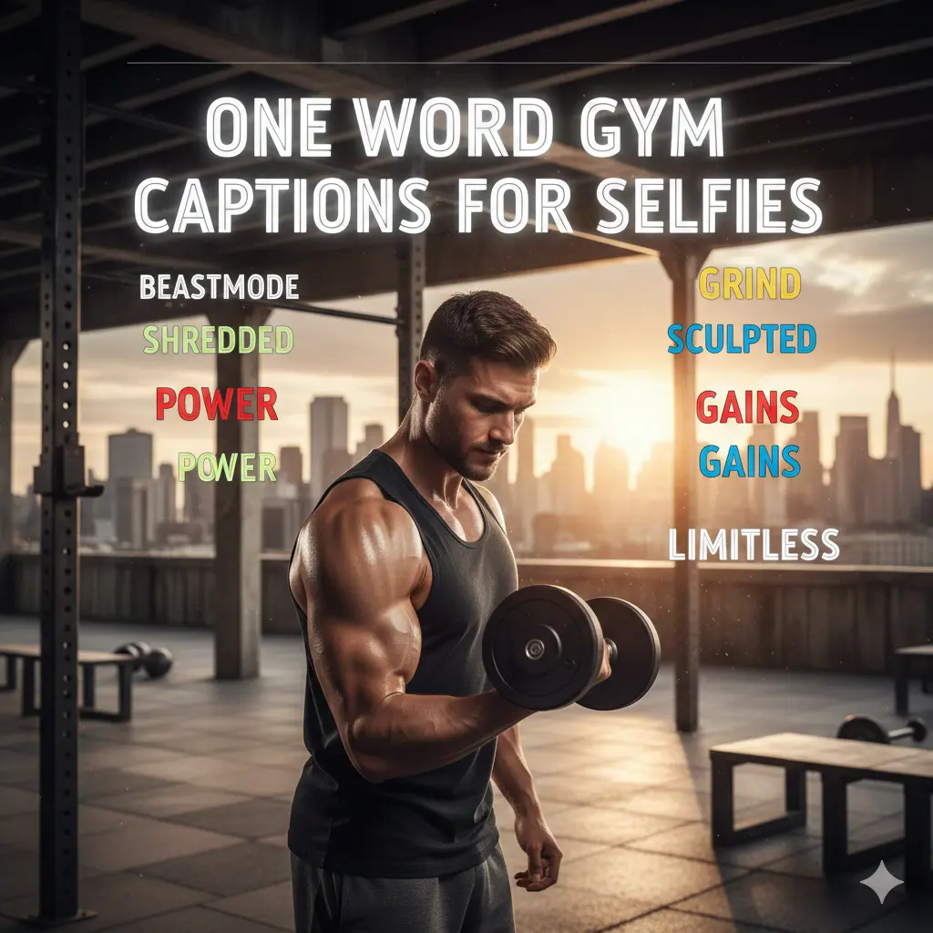 One Word Gym Captions for Selfies