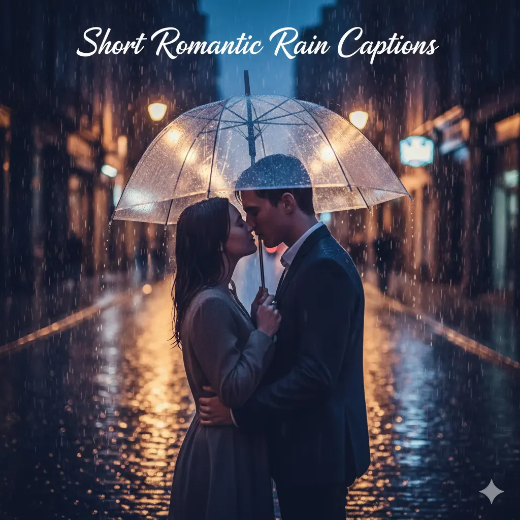 Short Romantic Rain Captions