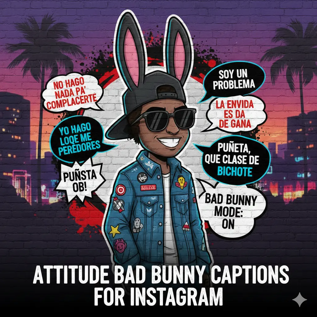 Attitude Bad Bunny Captions for Instagram