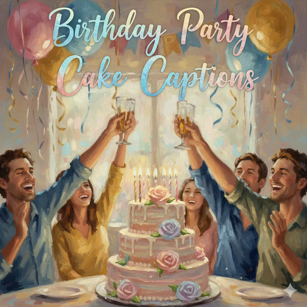 Birthday Party Cake Captions