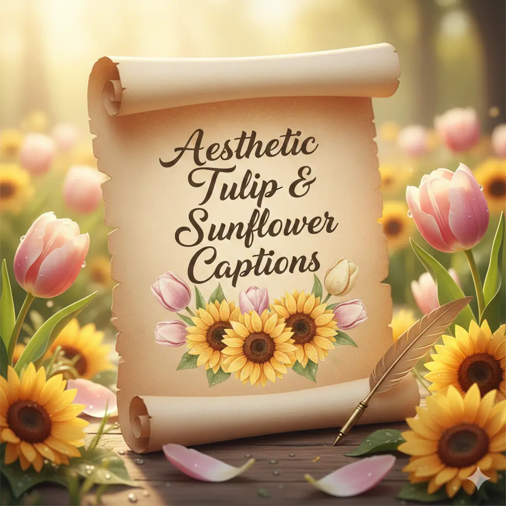Aesthetic Tulip & Sunflower Captions