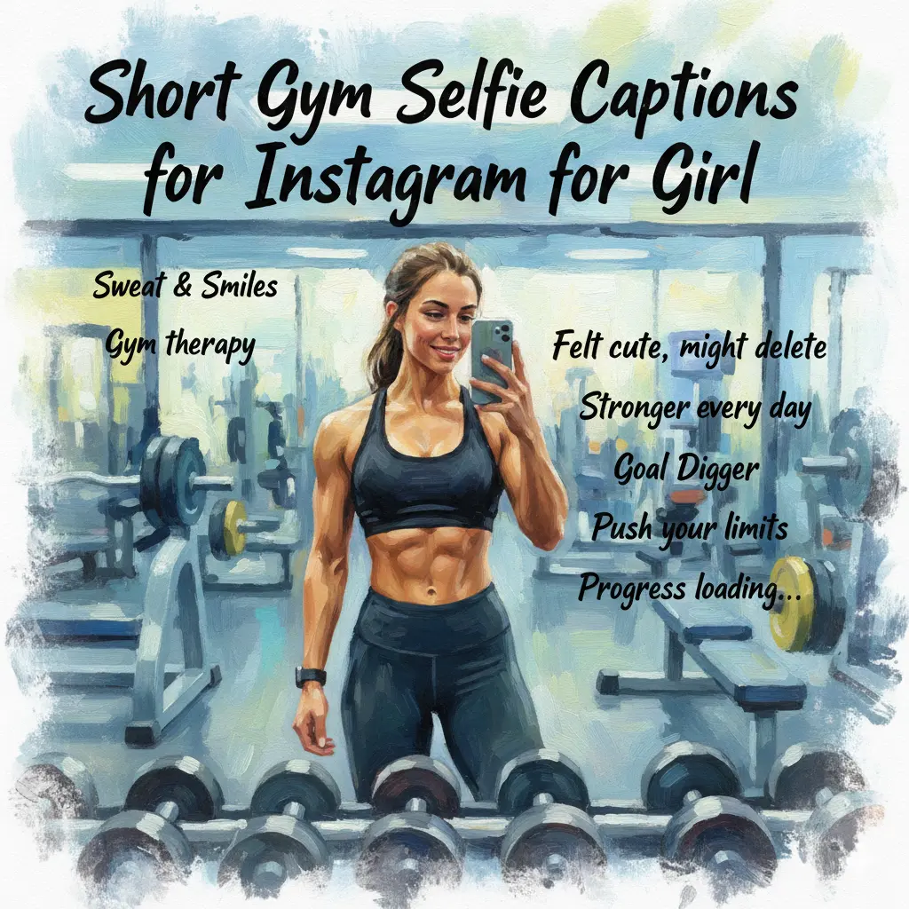 Short Gym Selfie Captions for Instagram for Girl