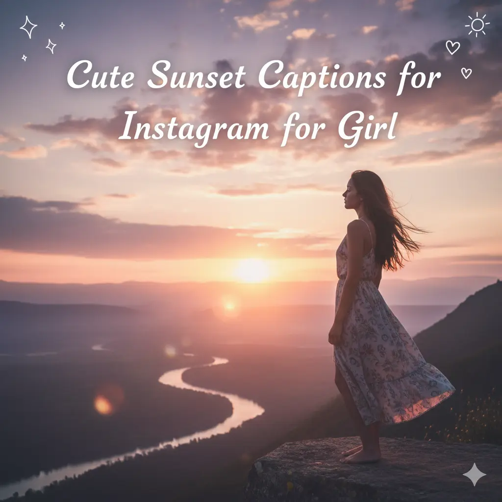 Cute Sunset Captions for Instagram for Girl 
