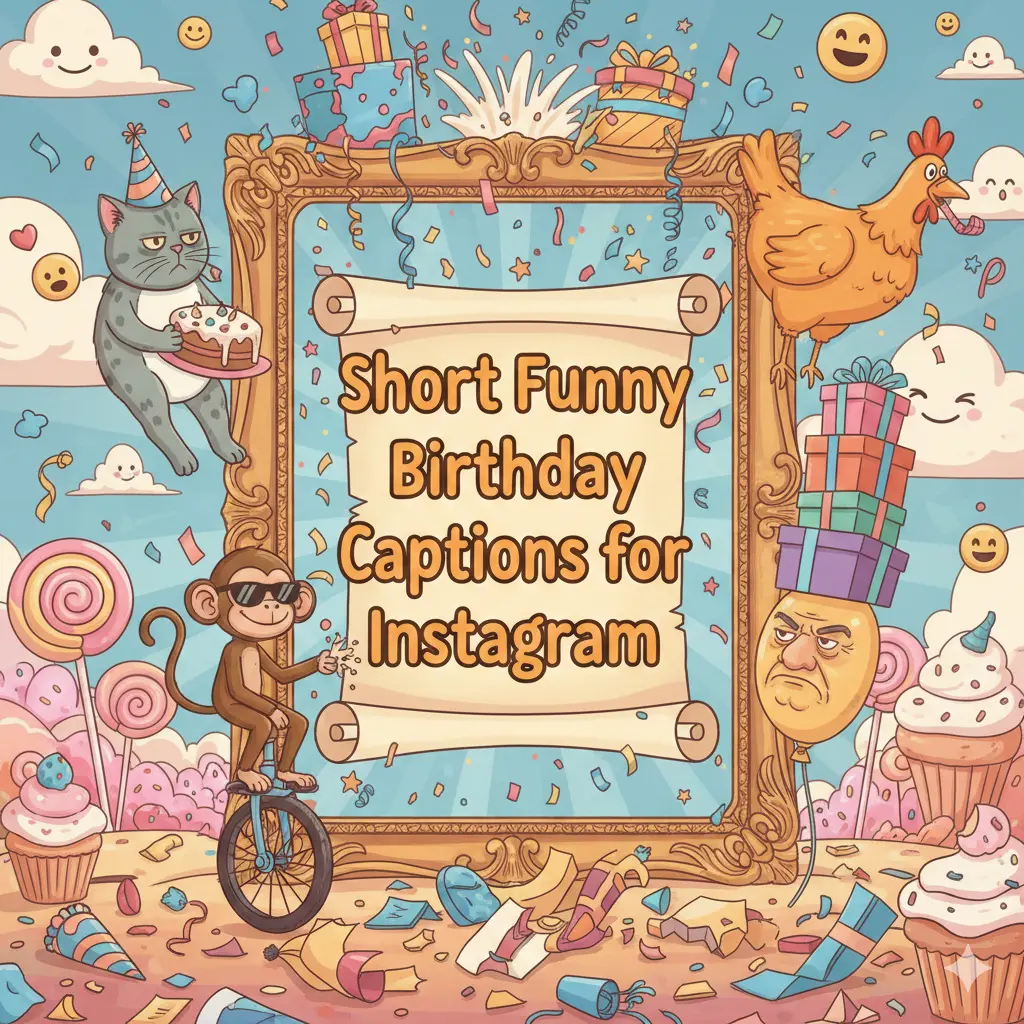 Short Funny Birthday Captions for Instagram