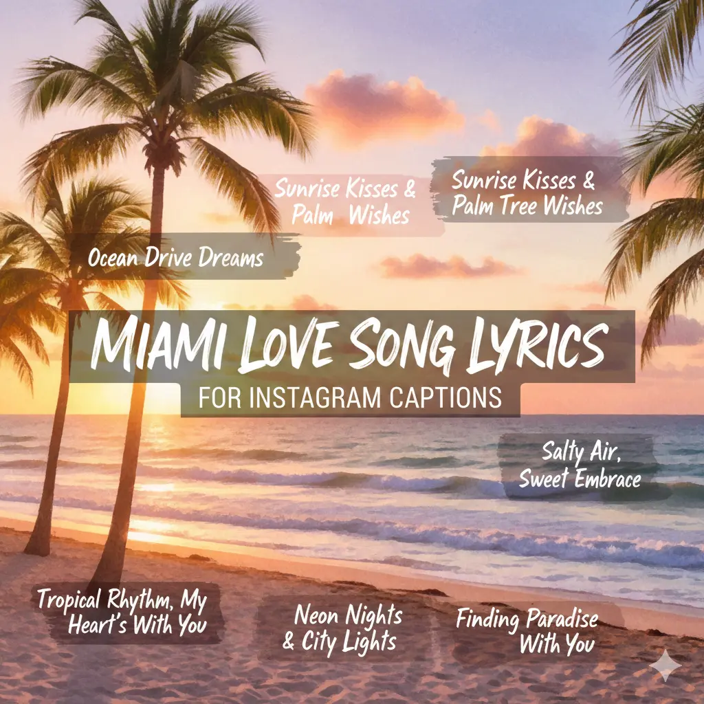 Miami Love Song Lyrics for Instagram Captions 