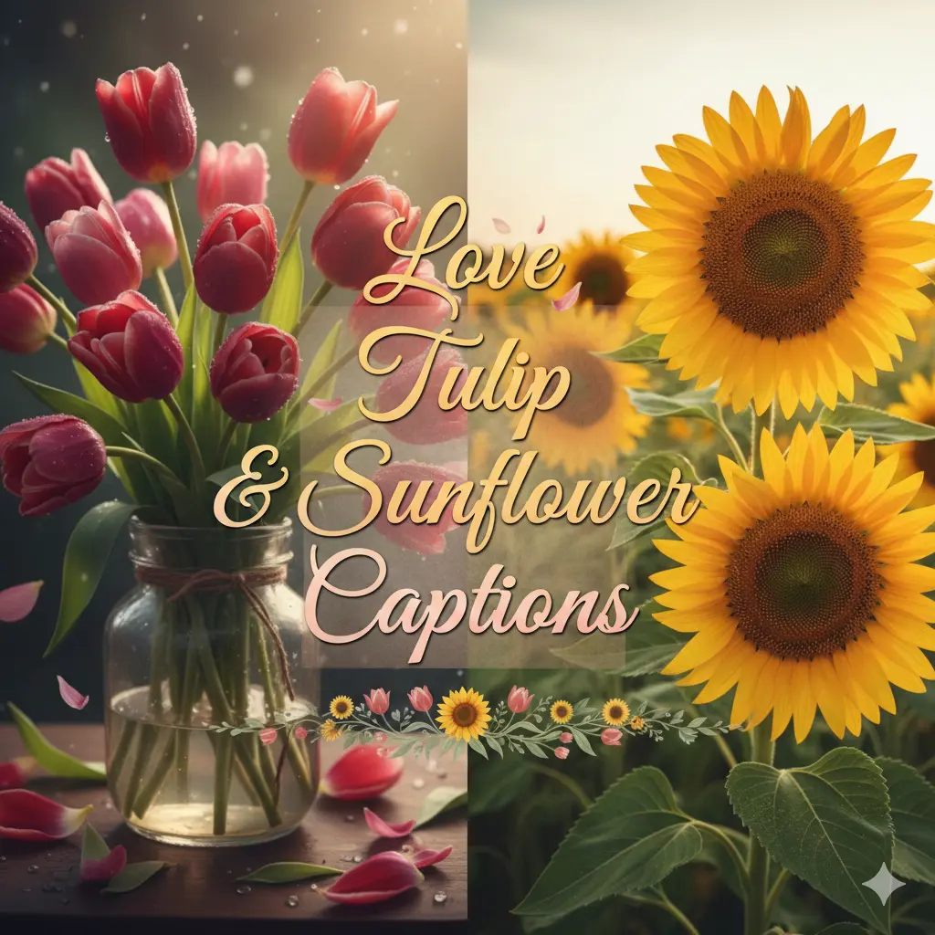 Love Tulip & Sunflower Captions