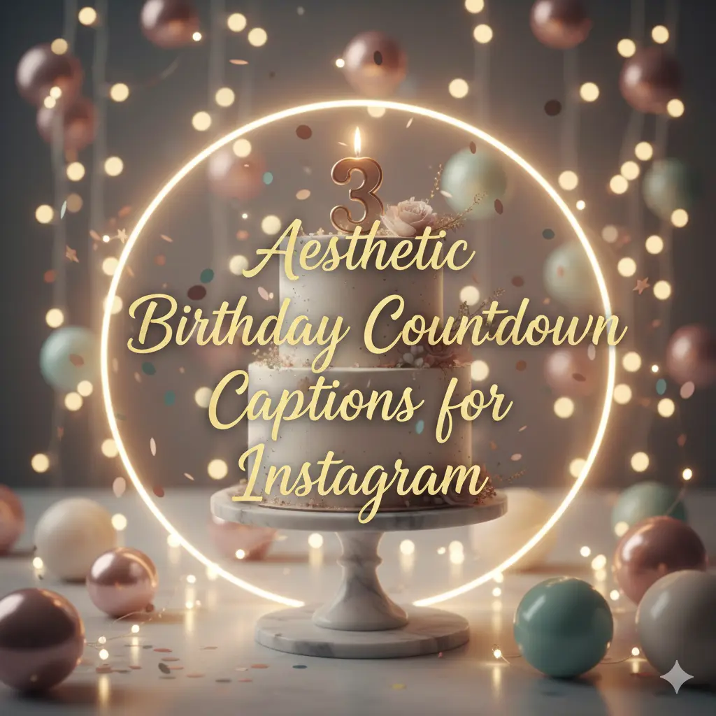 Aesthetic Birthday Countdown Captions for Instagram