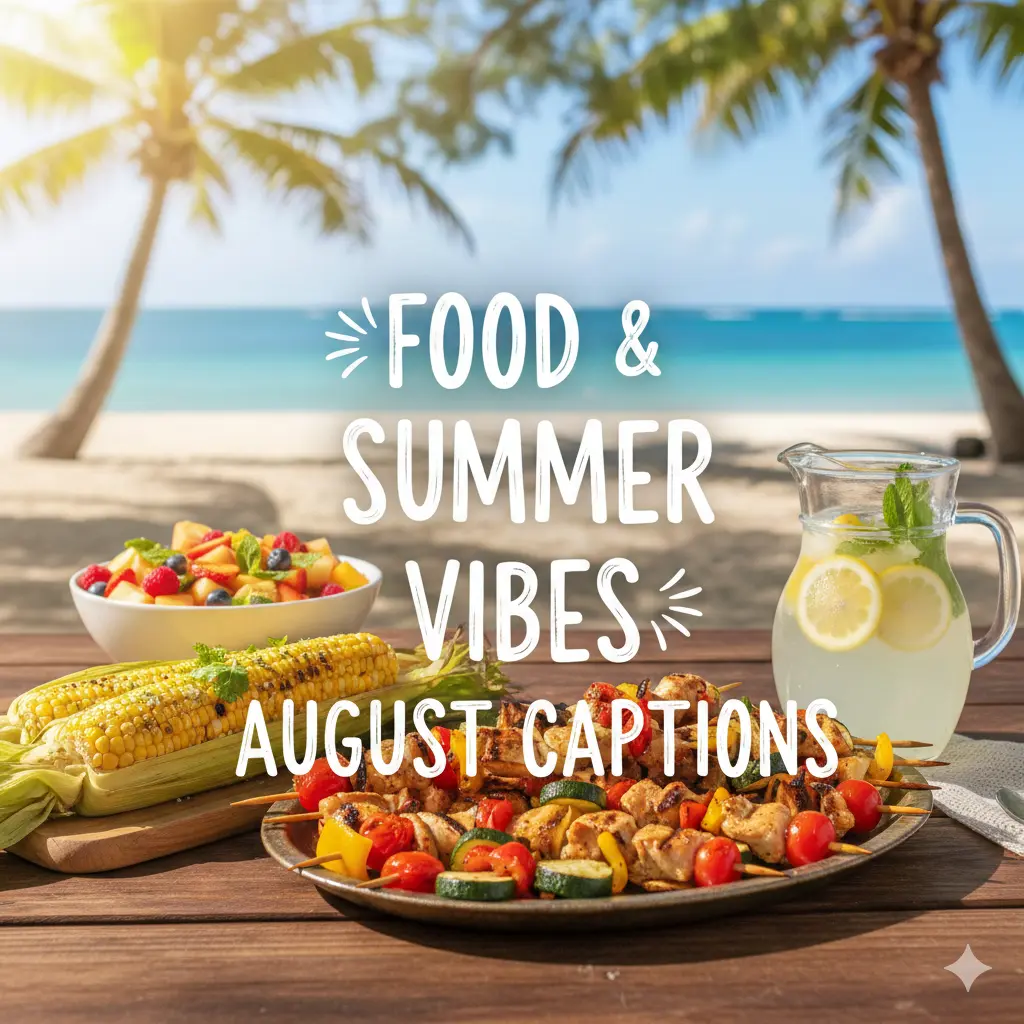 Food & Summer Vibes August Captions