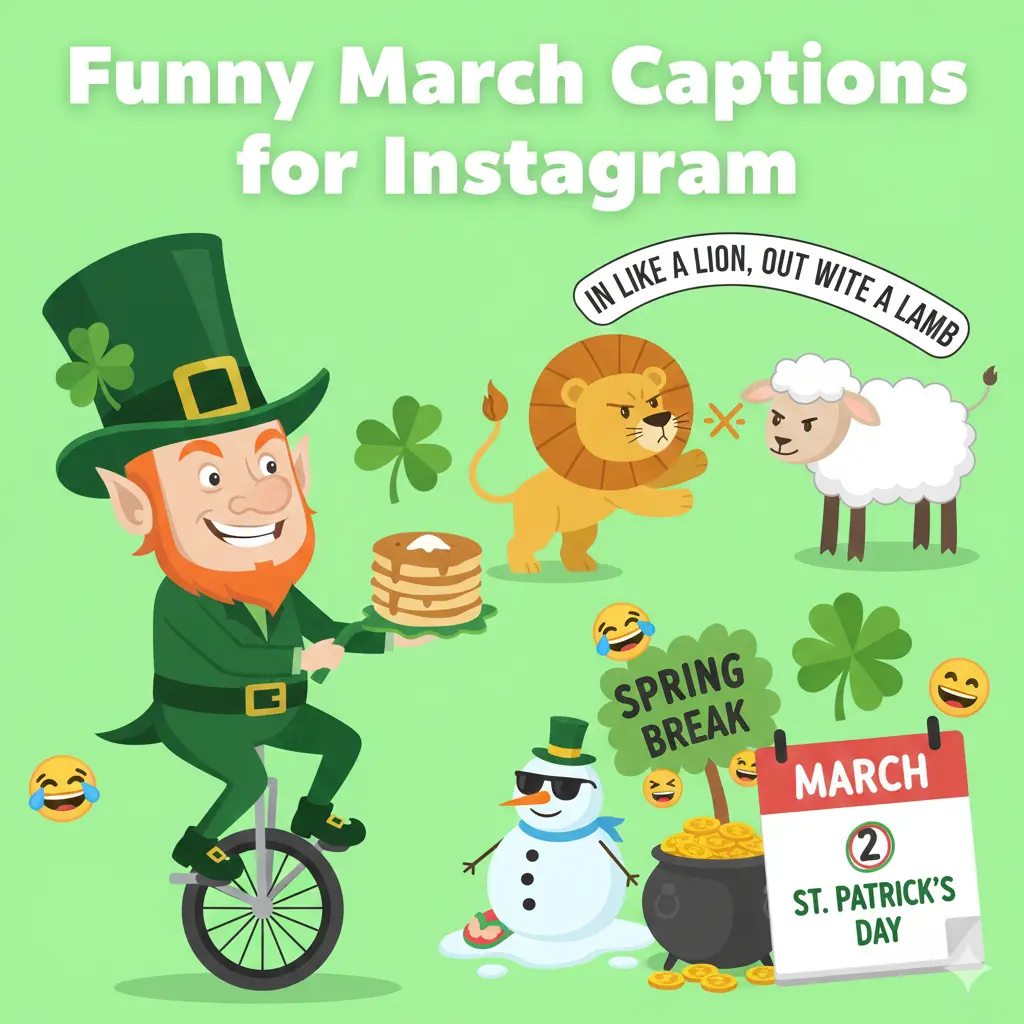  Funny March Captions for Instagram