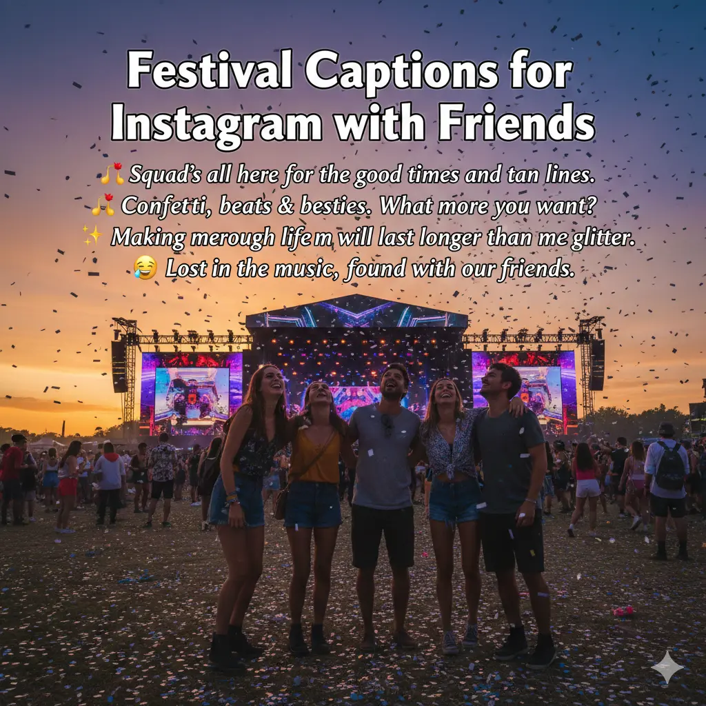 Festival Captions for Instagram with Friends