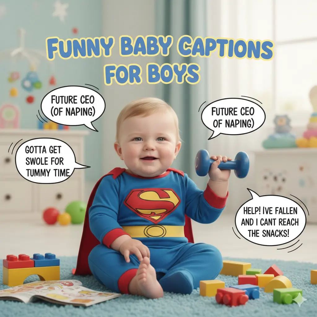 Funny Baby Captions for Boys 